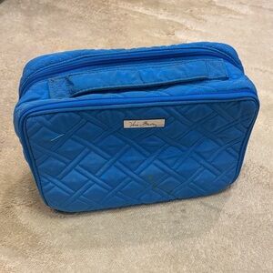 Vera Bradley Bright Blue Quilted Cosmetic Organizer